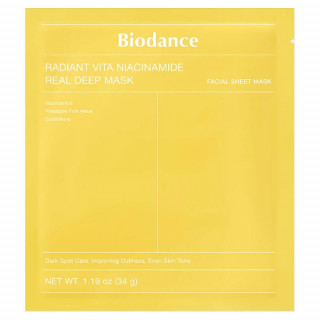 Biodance Гидрогелевая маска для сияния Radiant Vita Niacinamide Real Deep Mask