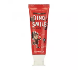 Паста зубная гелевая детская с ксилитом и вкусом колы Consly Dino's Smile Kids Gel Toothpaste With Xylitol And Cola
