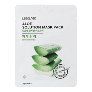 LEBELAGE Увлажняющая тканевая маска для лица с экстрактом алоэ Aloe Solution Mask Pack (25 г)